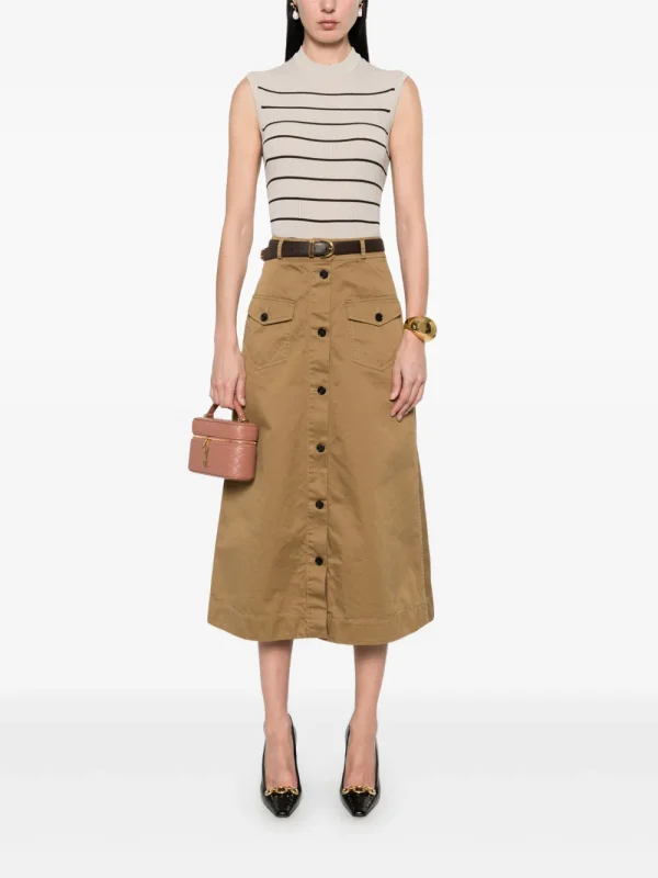 cotton midi skirt