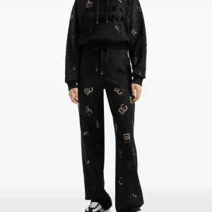 logo-perforated track pants