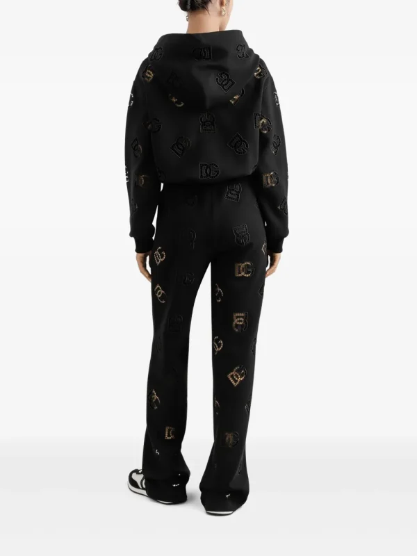 logo-perforated track pants