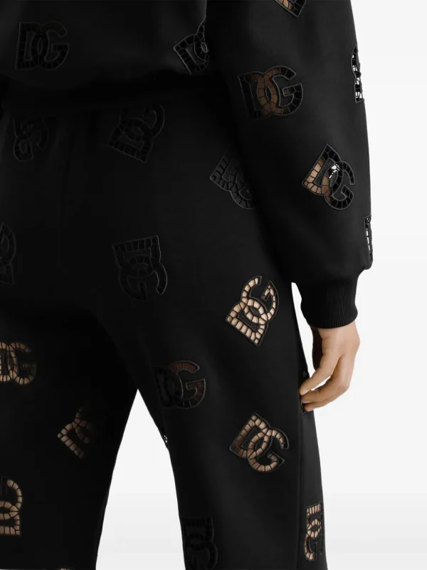 logo-perforated track pants
