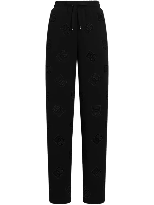 logo-perforated track pants