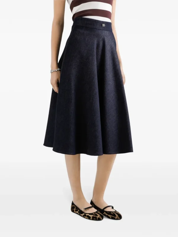 logo-plaque midi skirt
