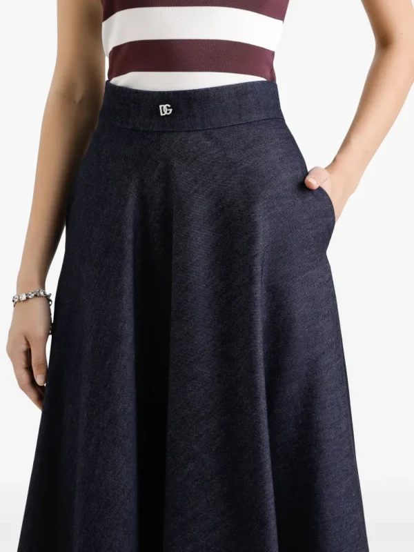 logo-plaque midi skirt