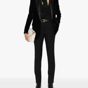single-breasted velvet tuxedo jacket