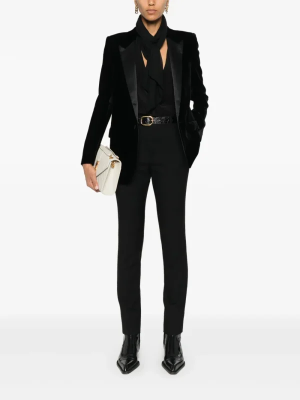 single-breasted velvet tuxedo jacket