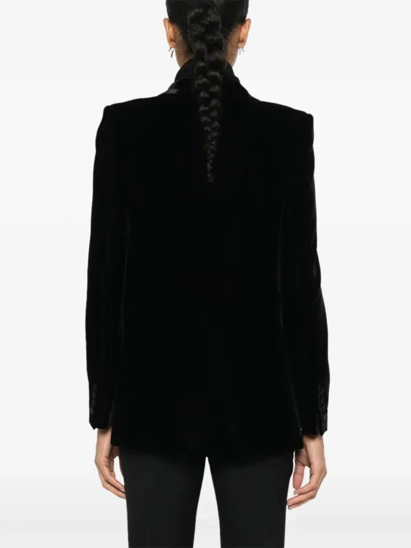single-breasted velvet tuxedo jacket