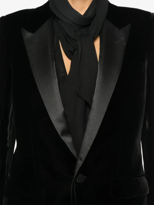 single-breasted velvet tuxedo jacket
