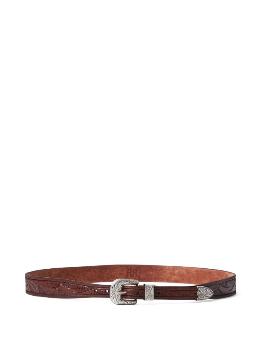 hand-tooled leather hat band