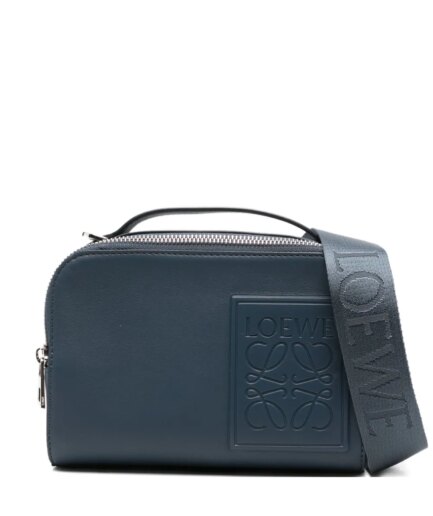 logo-plaque zip-top messenger bag
