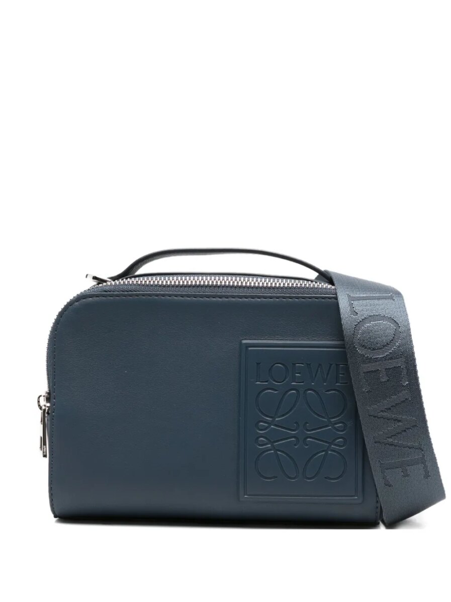logo-plaque zip-top messenger bag